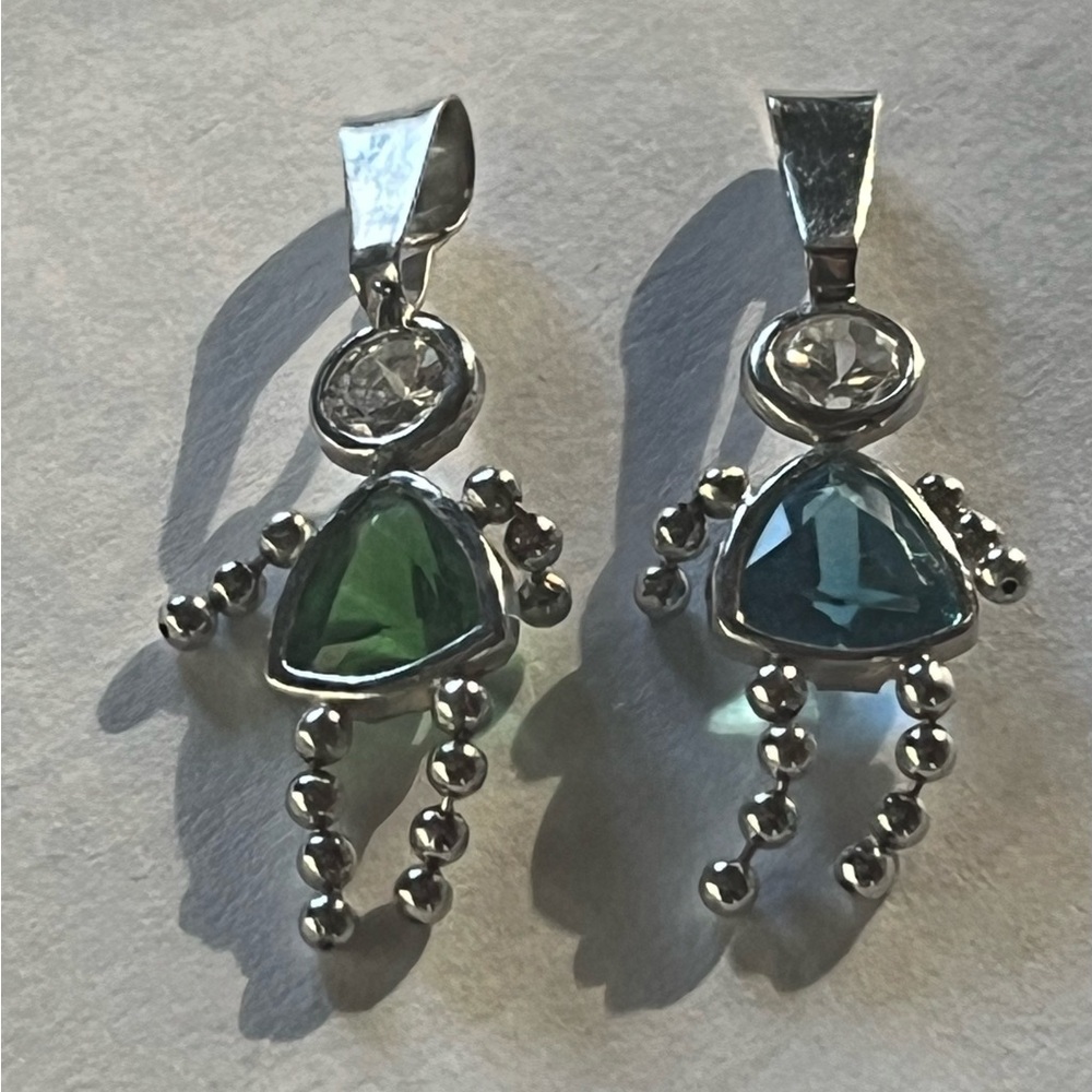 14K White Gold Pendants Birthstones Mother’s day Gifts Children’s Birthstones